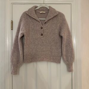 Sezane Heathered Taupe Sweater